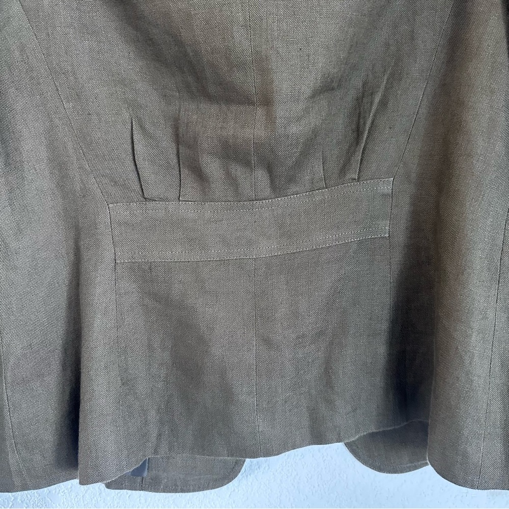 TALBOTS Petites Brown Women's Irish 100% Linen Blazer Jacket size 8 - Picture 7 of 8